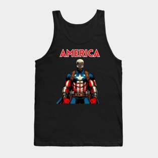 America Black Comic Book Superhero Patriotic July 4 Tank Top